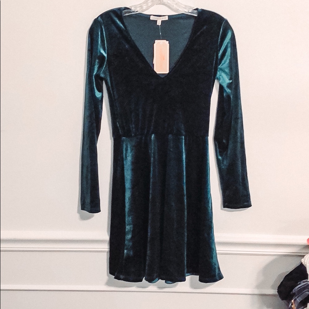 Copper Key green velvet dress NWT size S
